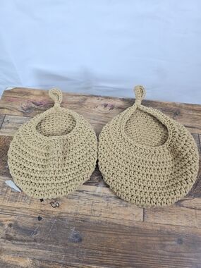 Handmade Crocheted Holders Tan